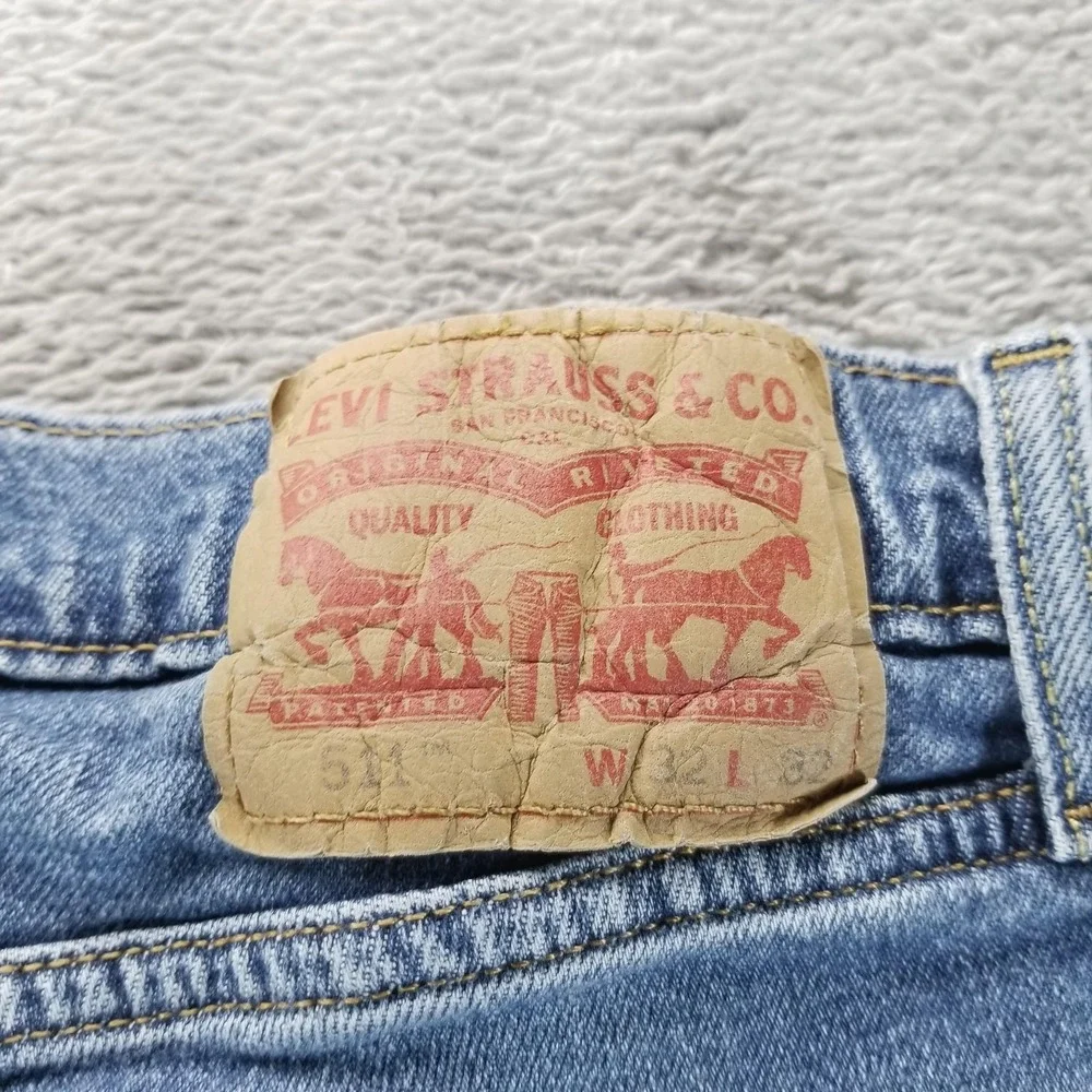 Levis 511 Jeans Mens‎ 32 Blue Slim Tapered Medium Wash Stretch Denim Comfort